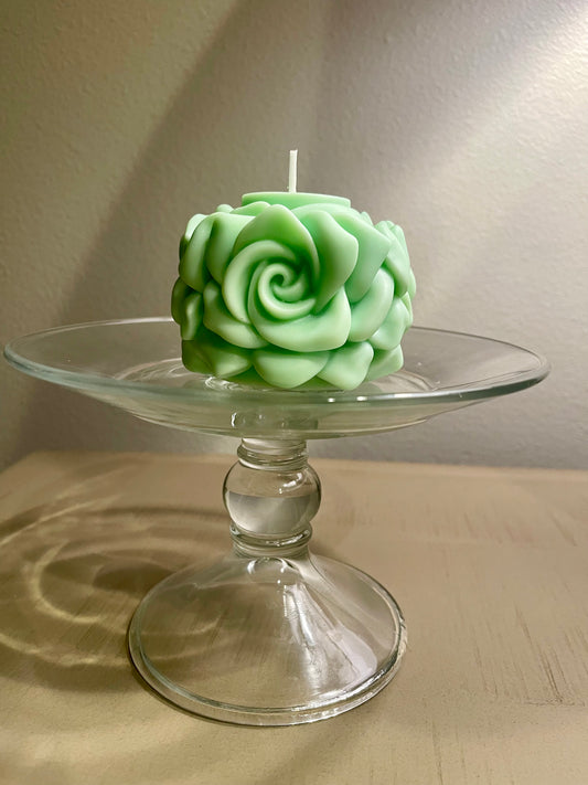 Green Rose Candle